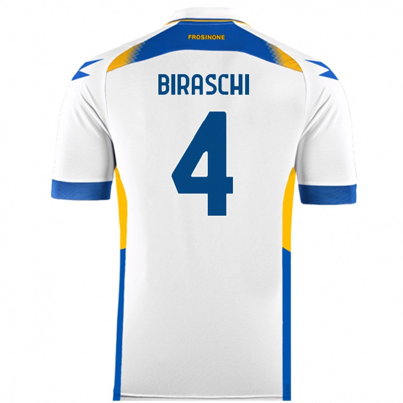 Danxen Kvinder Davide Biraschi #4 Hvid Udebane Spillertrøjer 2024/25 Trøje T-Shirt