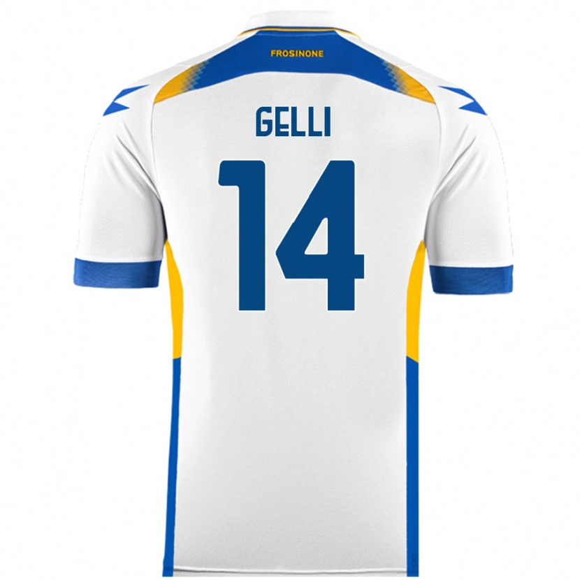 Danxen Kvinder Francesco Gelli #14 Hvid Udebane Spillertrøjer 2024/25 Trøje T-Shirt