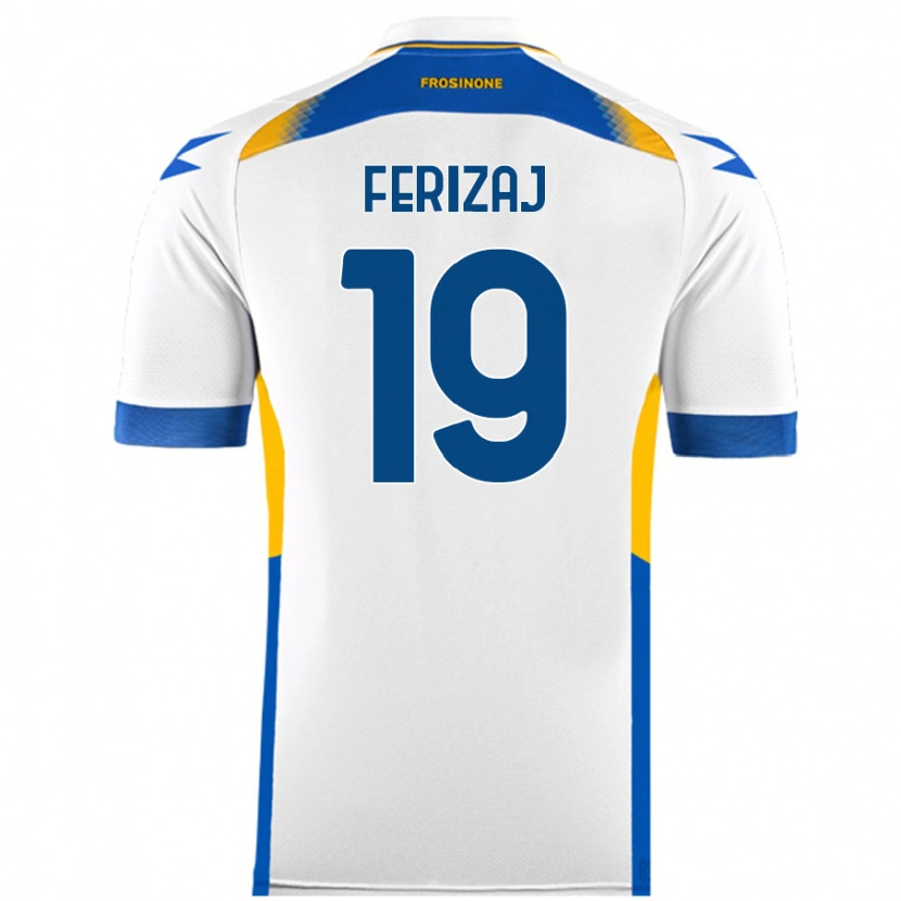 Danxen Kvinder Justin Ferizaj #19 Hvid Udebane Spillertrøjer 2024/25 Trøje T-Shirt