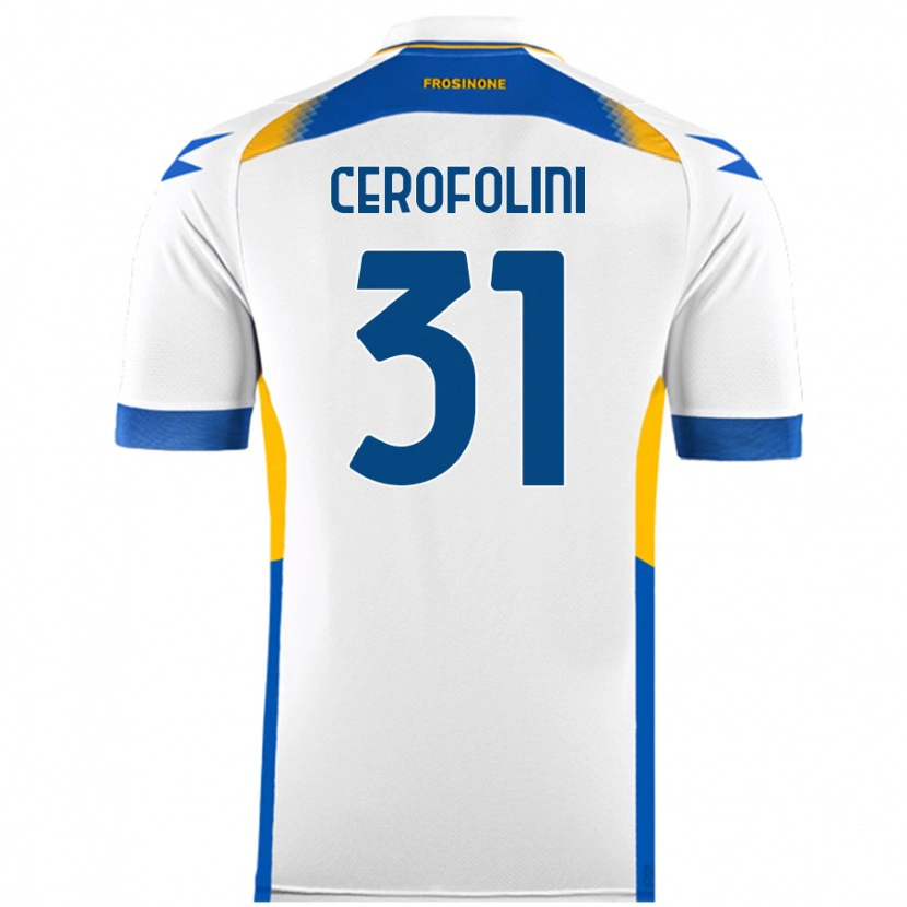 Danxen Kvinder Michele Cerofolini #31 Hvid Udebane Spillertrøjer 2024/25 Trøje T-Shirt