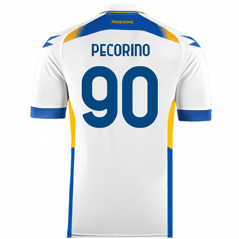 Danxen Kvinder Emanuele Pecorino #90 Hvid Udebane Spillertrøjer 2024/25 Trøje T-Shirt