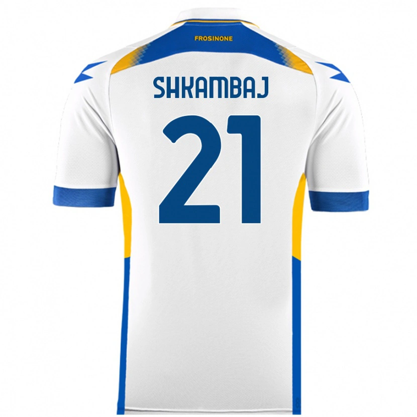 Danxen Kvinder Ardit Shkambaj #21 Hvid Udebane Spillertrøjer 2024/25 Trøje T-Shirt