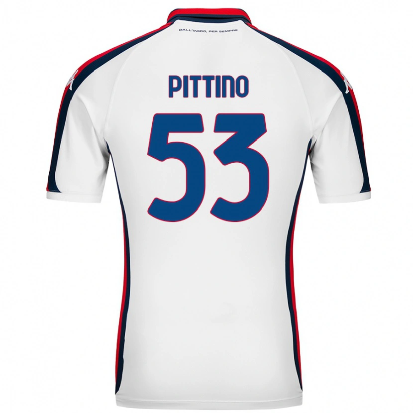 Danxen Kvinder Tommaso Pittino #53 Hvid Udebane Spillertrøjer 2024/25 Trøje T-Shirt