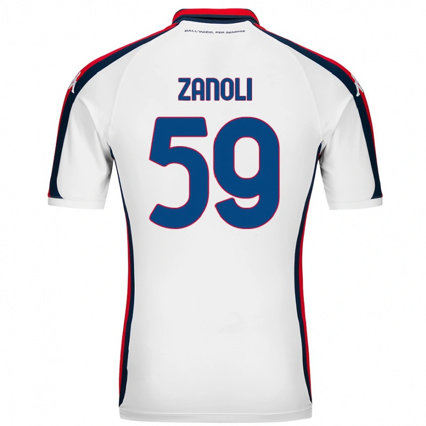 Danxen Kvinder Alessandro Zanoli #59 Hvid Udebane Spillertrøjer 2024/25 Trøje T-Shirt
