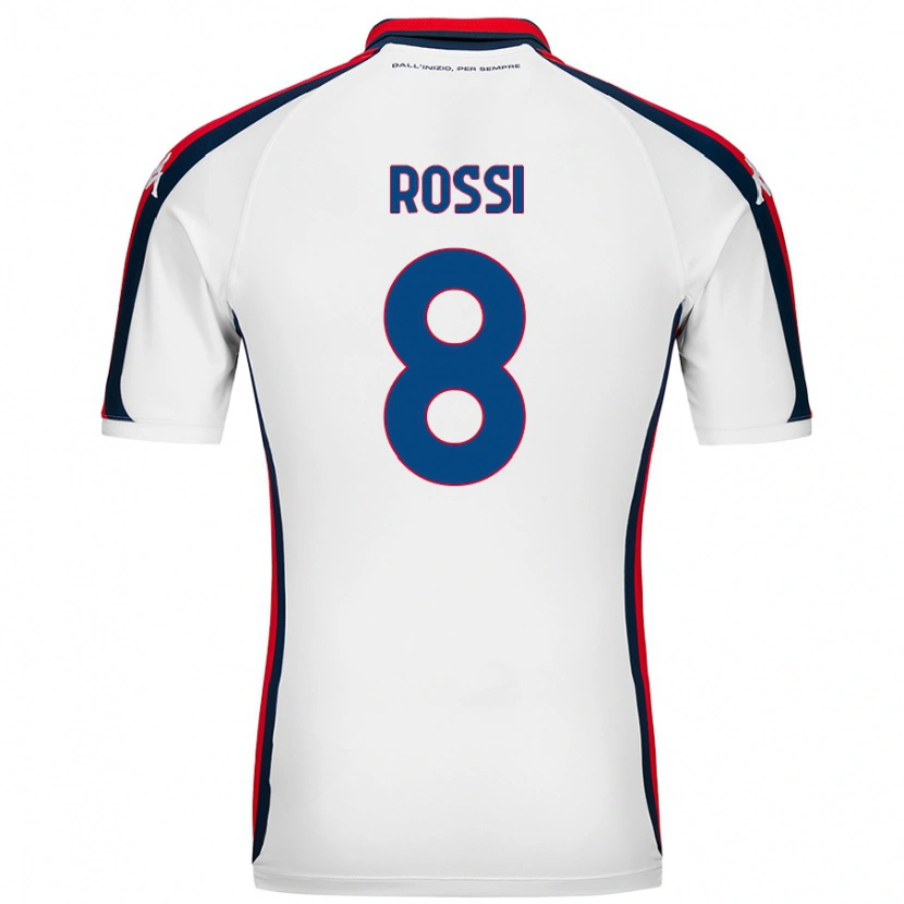 Danxen Kvinder Gianluca Rossi #8 Hvid Udebane Spillertrøjer 2024/25 Trøje T-Shirt