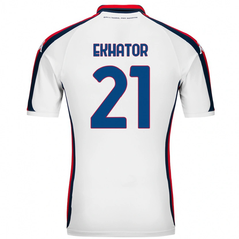 Danxen Kvinder Jeff Ekhator #21 Hvid Udebane Spillertrøjer 2024/25 Trøje T-Shirt