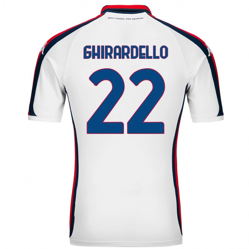 Danxen Kvinder Tommaso Ghirardello #22 Hvid Udebane Spillertrøjer 2024/25 Trøje T-Shirt