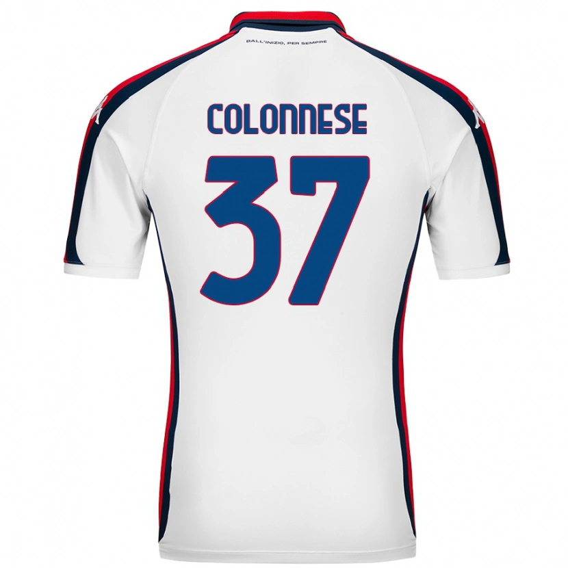 Danxen Kvinder Lorenzo Colonnese #37 Hvid Udebane Spillertrøjer 2024/25 Trøje T-Shirt