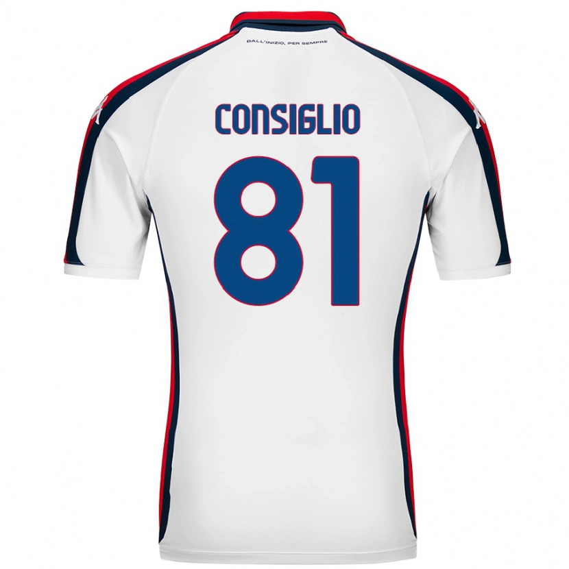Danxen Kvinder Leonardo Consiglio #81 Hvid Udebane Spillertrøjer 2024/25 Trøje T-Shirt