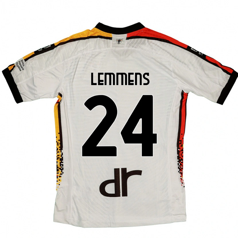 Danxen Kvinder Mats Lemmens #24 Hvid Sort Udebane Spillertrøjer 2024/25 Trøje T-Shirt