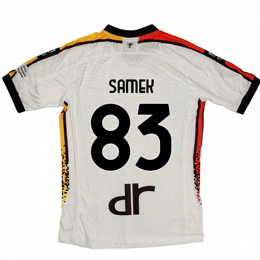 Danxen Kvinder Daniel Samek #83 Hvid Sort Udebane Spillertrøjer 2024/25 Trøje T-Shirt