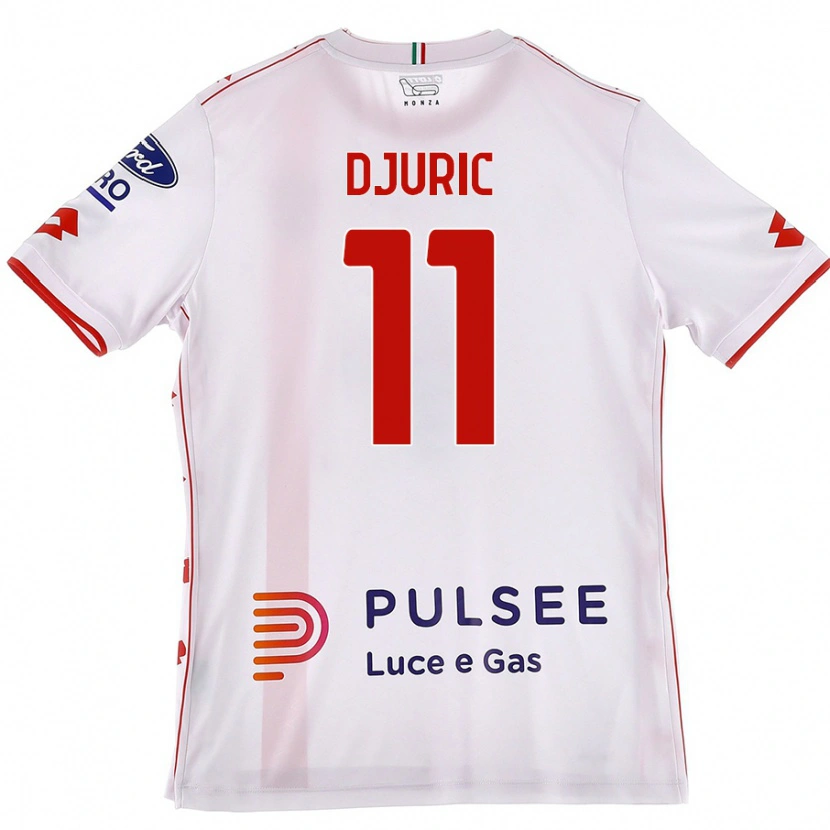 Danxen Kvinder Milan Djuric #11 Hvid Rød Udebane Spillertrøjer 2024/25 Trøje T-Shirt