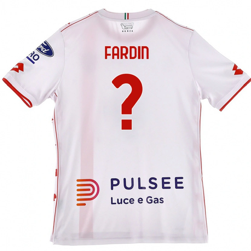 Danxen Kvinder Giulio Fardin #0 Hvid Rød Udebane Spillertrøjer 2024/25 Trøje T-Shirt