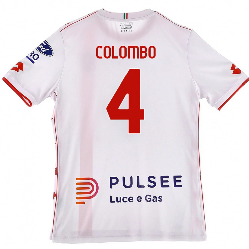 Danxen Kvinder Leonardo Colombo #4 Hvid Rød Udebane Spillertrøjer 2024/25 Trøje T-Shirt