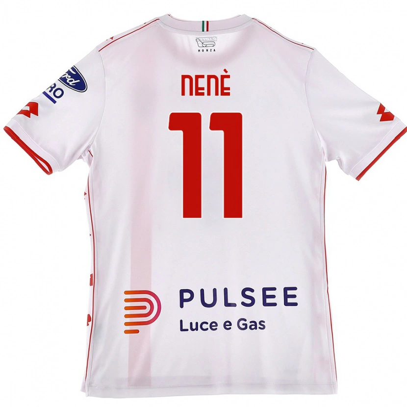 Danxen Kvinder Stephen Nenè #11 Hvid Rød Udebane Spillertrøjer 2024/25 Trøje T-Shirt