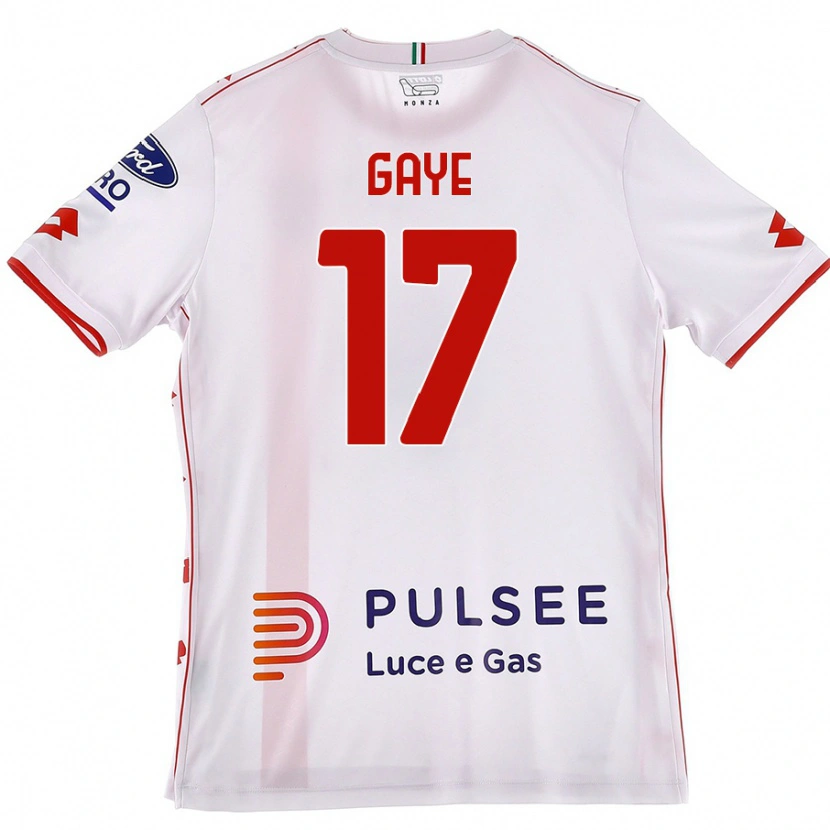 Danxen Kvinder Mamadou Gaye #17 Hvid Rød Udebane Spillertrøjer 2024/25 Trøje T-Shirt