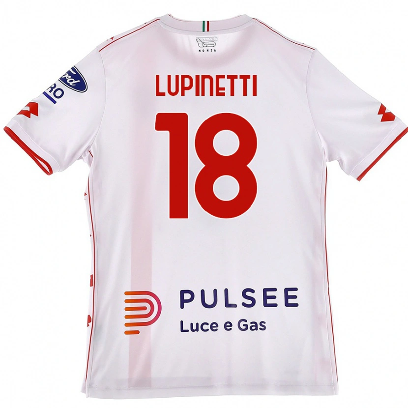 Danxen Kvinder Tommaso Lupinetti #18 Hvid Rød Udebane Spillertrøjer 2024/25 Trøje T-Shirt