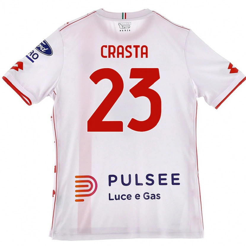 Danxen Kvinder Mario Crasta #23 Hvid Rød Udebane Spillertrøjer 2024/25 Trøje T-Shirt