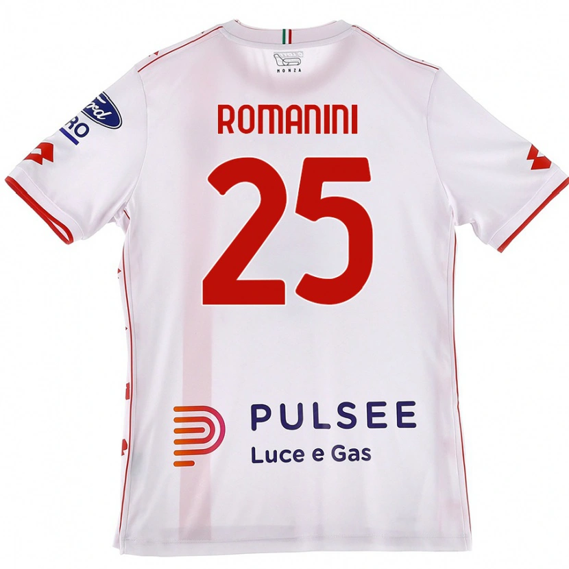 Danxen Kvinder Andrea Romanini #25 Hvid Rød Udebane Spillertrøjer 2024/25 Trøje T-Shirt