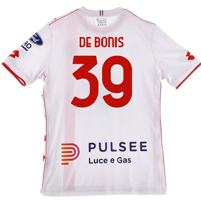 Danxen Kvinder Andrea De Bonis #39 Hvid Rød Udebane Spillertrøjer 2024/25 Trøje T-Shirt