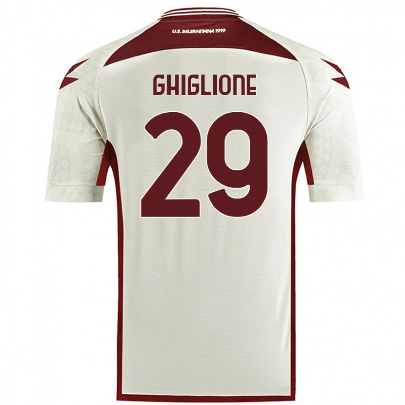 Danxen Kvinder Paolo Ghiglione #29 Creme Farve Udebane Spillertrøjer 2024/25 Trøje T-Shirt