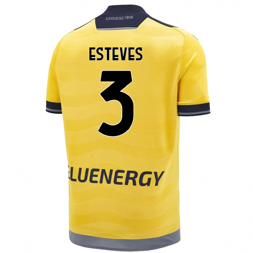 Danxen Kvinder Gonçalo Esteves #3 Gylden Udebane Spillertrøjer 2024/25 Trøje T-Shirt