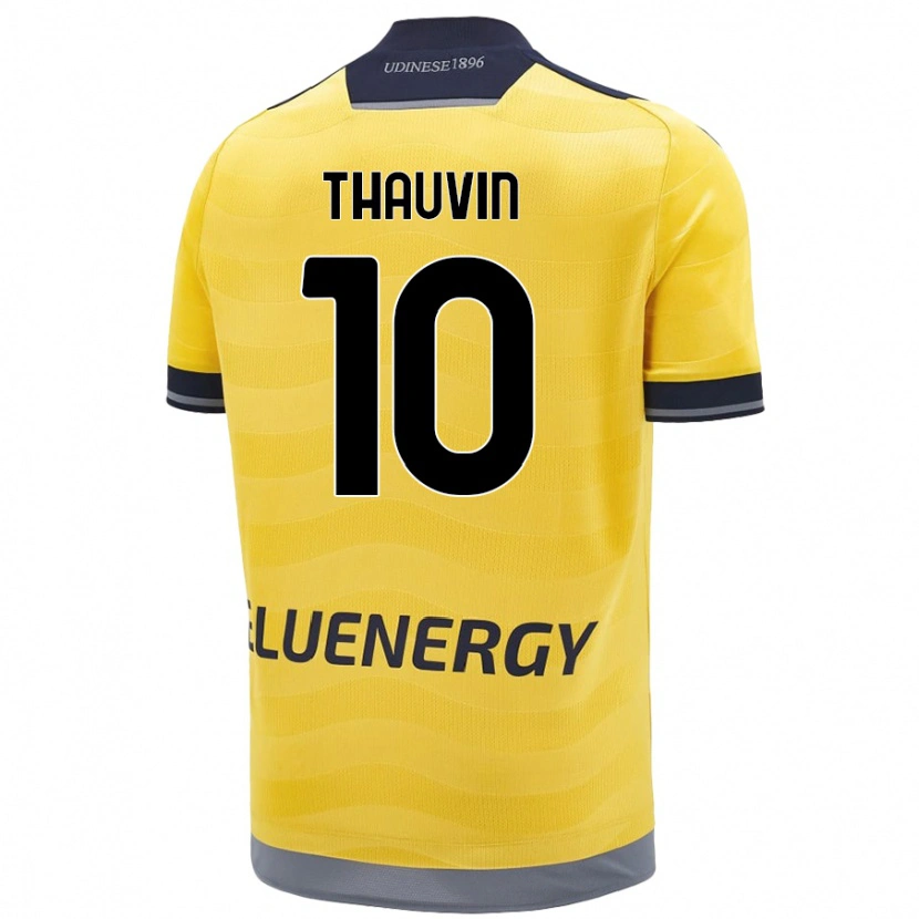 Danxen Kvinder Florian Thauvin #10 Gylden Udebane Spillertrøjer 2024/25 Trøje T-Shirt