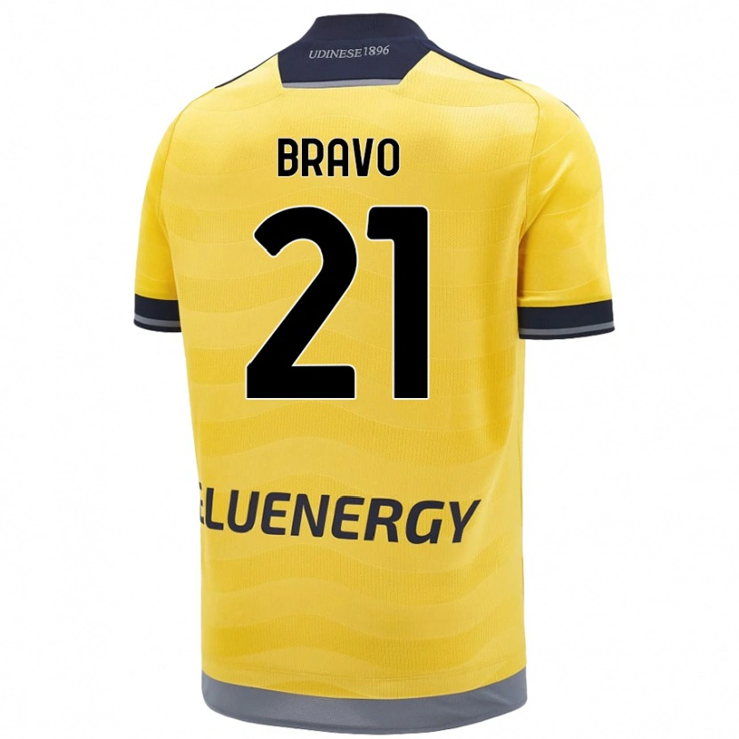 Danxen Kvinder Iker Bravo #21 Gylden Udebane Spillertrøjer 2024/25 Trøje T-Shirt