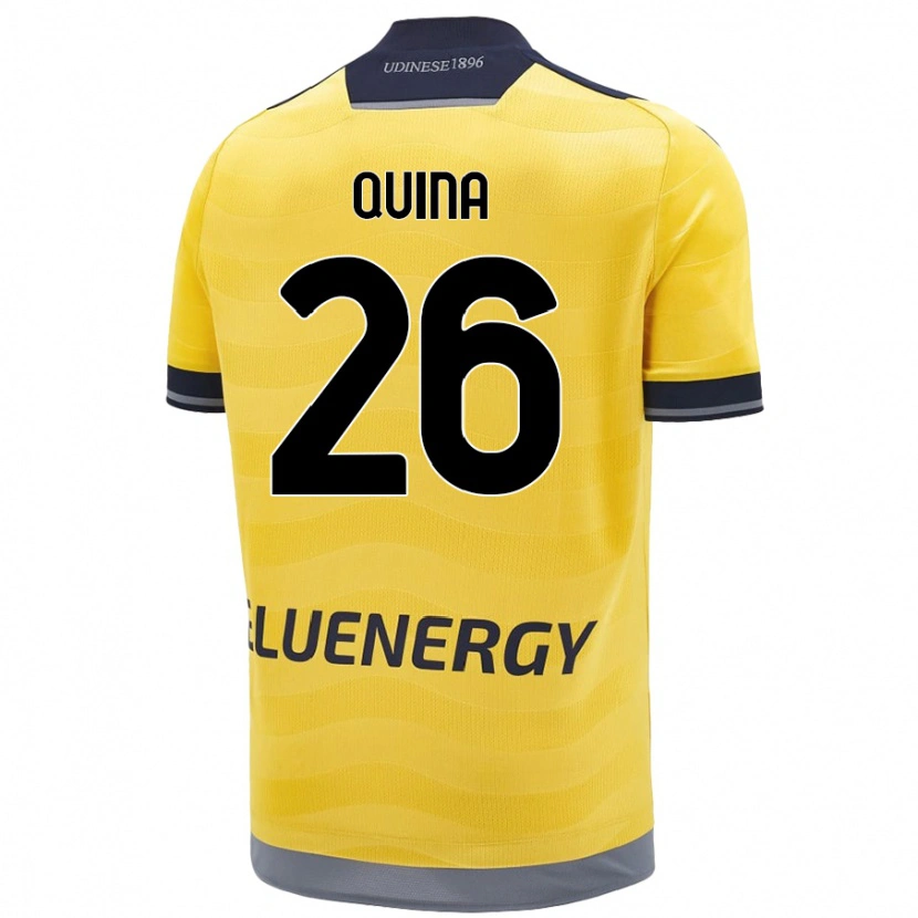 Danxen Kvinder Domingos Quina #26 Gylden Udebane Spillertrøjer 2024/25 Trøje T-Shirt