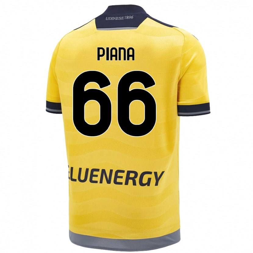 Danxen Kvinder Edoardo Piana #66 Gylden Udebane Spillertrøjer 2024/25 Trøje T-Shirt