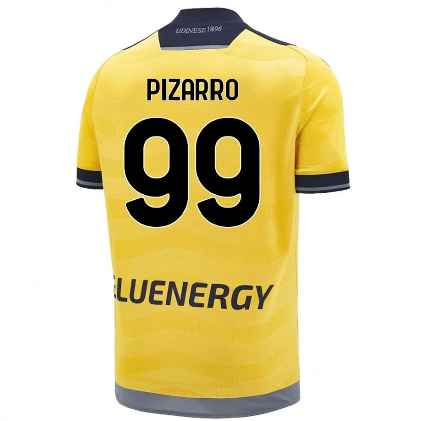 Danxen Kvinder Damián Pizarro #99 Gylden Udebane Spillertrøjer 2024/25 Trøje T-Shirt