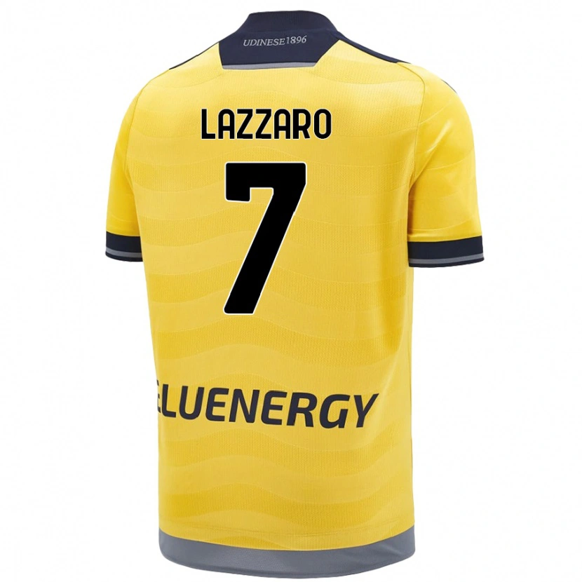 Danxen Kvinder Davide Lazzaro #7 Gylden Udebane Spillertrøjer 2024/25 Trøje T-Shirt