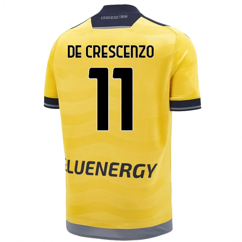 Danxen Kvinder Marco De Crescenzo #11 Gylden Udebane Spillertrøjer 2024/25 Trøje T-Shirt