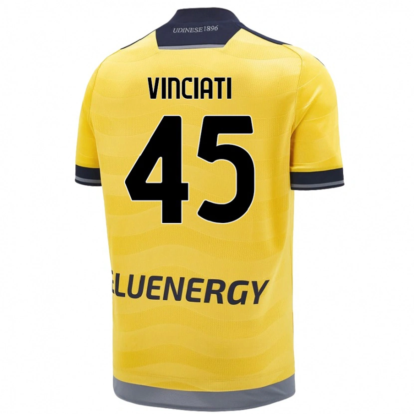 Danxen Kvinder Giulio Vinciati #45 Gylden Udebane Spillertrøjer 2024/25 Trøje T-Shirt