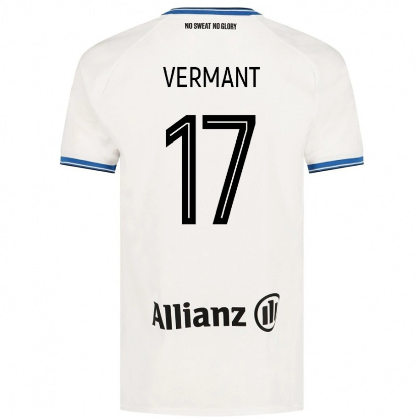 Danxen Kvinder Romeo Vermant #17 Hvid Udebane Spillertrøjer 2024/25 Trøje T-Shirt