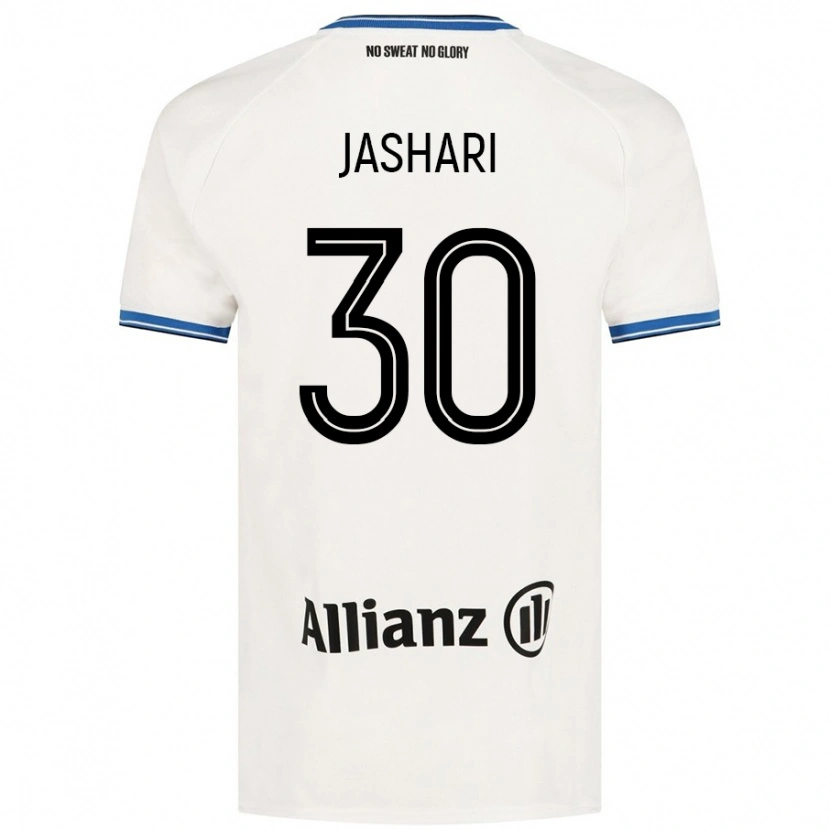 Danxen Kvinder Ardon Jashari #30 Hvid Udebane Spillertrøjer 2024/25 Trøje T-Shirt