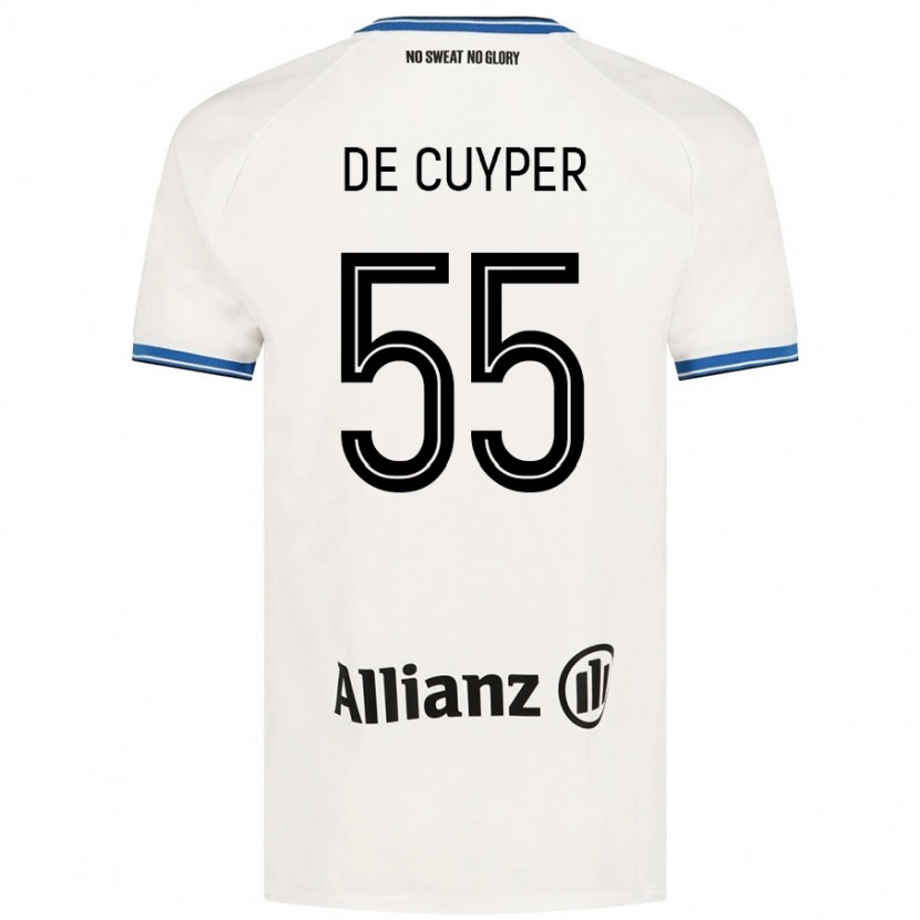 Danxen Kvinder Maxim De Cuyper #55 Hvid Udebane Spillertrøjer 2024/25 Trøje T-Shirt