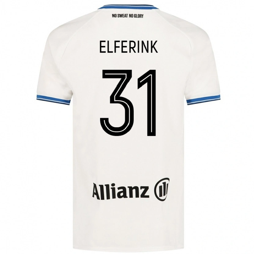 Danxen Kvinder Marie Elferink #31 Hvid Udebane Spillertrøjer 2024/25 Trøje T-Shirt