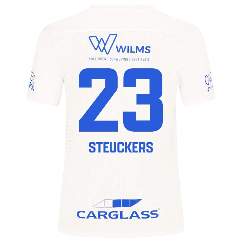 Danxen Kvinder Jarne Steuckers #23 Hvid Udebane Spillertrøjer 2024/25 Trøje T-Shirt