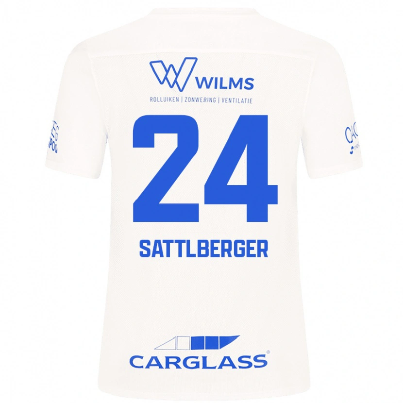 Danxen Kvinder Nikolas Sattlberger #24 Hvid Udebane Spillertrøjer 2024/25 Trøje T-Shirt