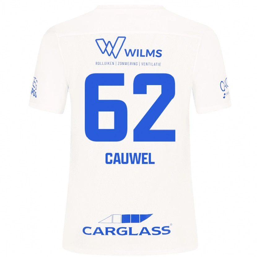 Danxen Kvinder Michiel Cauwel #62 Hvid Udebane Spillertrøjer 2024/25 Trøje T-Shirt