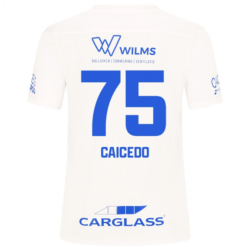 Danxen Kvinder Alfred Caicedo #75 Hvid Udebane Spillertrøjer 2024/25 Trøje T-Shirt