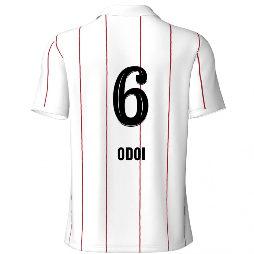 Danxen Kvinder Denis Odoi #6 Hvid Sort Udebane Spillertrøjer 2024/25 Trøje T-Shirt