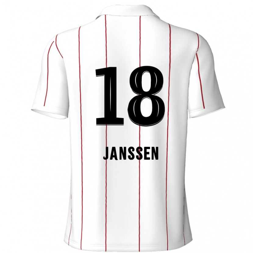 Danxen Kvinder Vincent Janssen #18 Hvid Sort Udebane Spillertrøjer 2024/25 Trøje T-Shirt