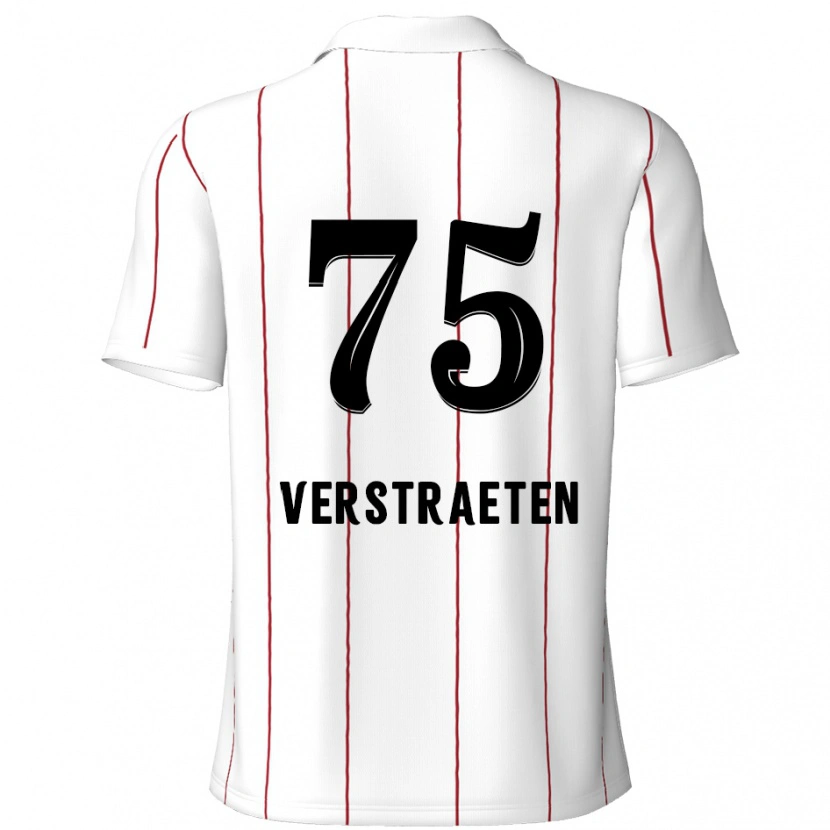 Danxen Kvinder Andreas Verstraeten #75 Hvid Sort Udebane Spillertrøjer 2024/25 Trøje T-Shirt