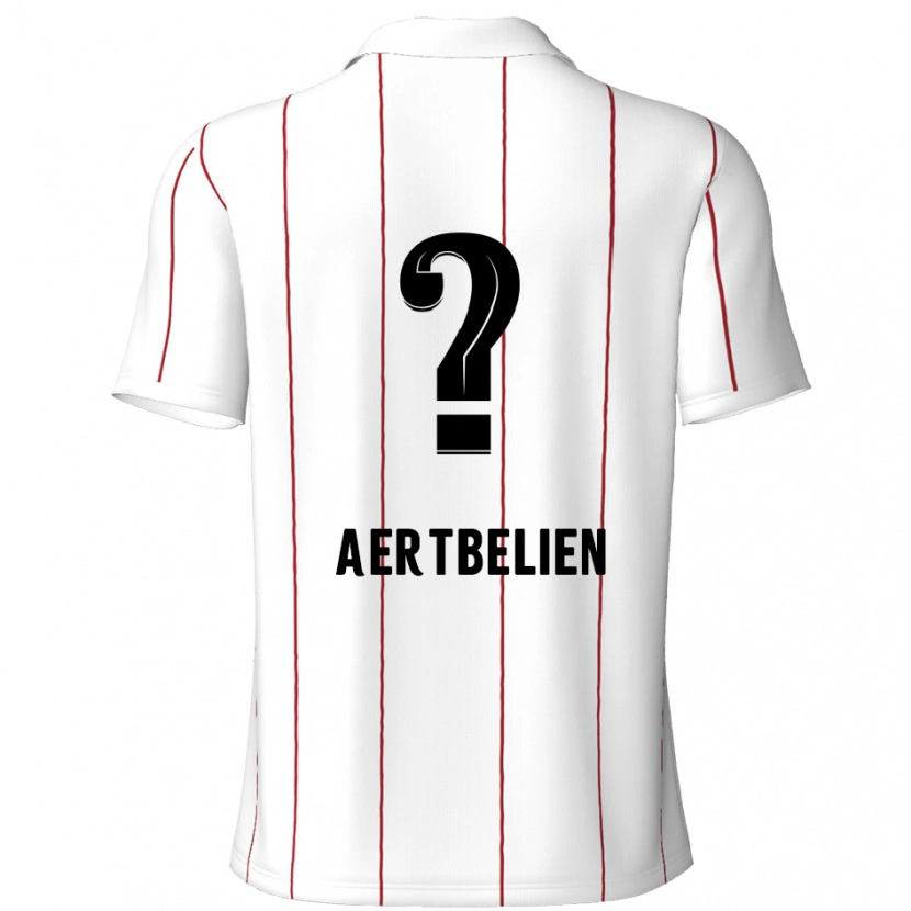 Danxen Kvinder Lukas Aertbeliën #0 Hvid Sort Udebane Spillertrøjer 2024/25 Trøje T-Shirt