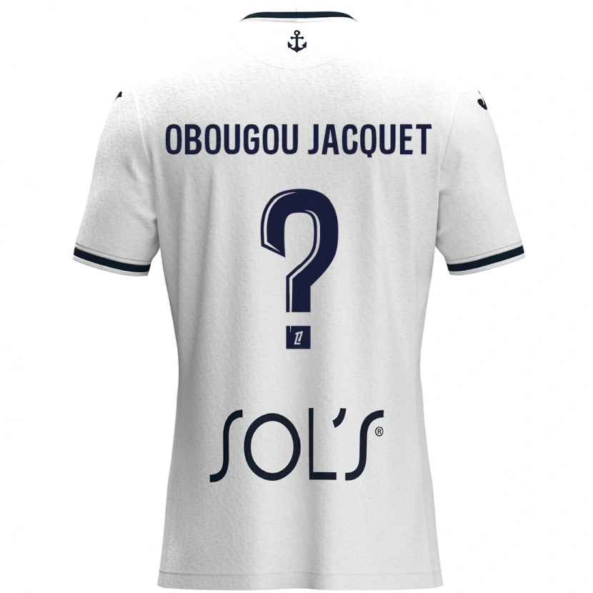 Danxen Kvinder Noam Obougou Jacquet #0 Hvid Mørkeblå Udebane Spillertrøjer 2024/25 Trøje T-Shirt