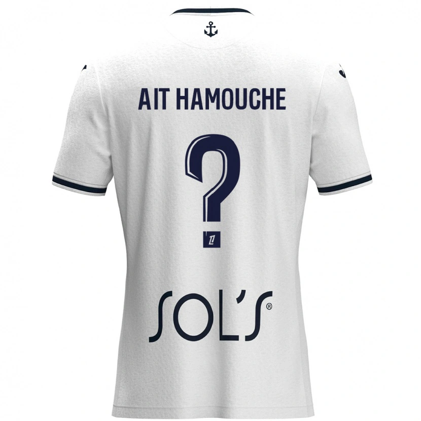Danxen Kvinder Massyl Ait Hamouche #0 Hvid Mørkeblå Udebane Spillertrøjer 2024/25 Trøje T-Shirt