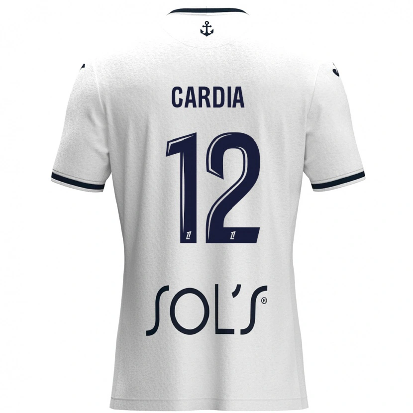 Danxen Kvinder Mickaëla Cardia #12 Hvid Mørkeblå Udebane Spillertrøjer 2024/25 Trøje T-Shirt