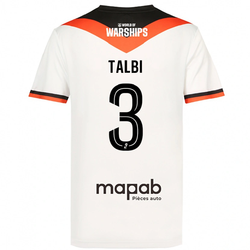 Danxen Kvinder Montassar Talbi #3 Hvid Udebane Spillertrøjer 2024/25 Trøje T-Shirt